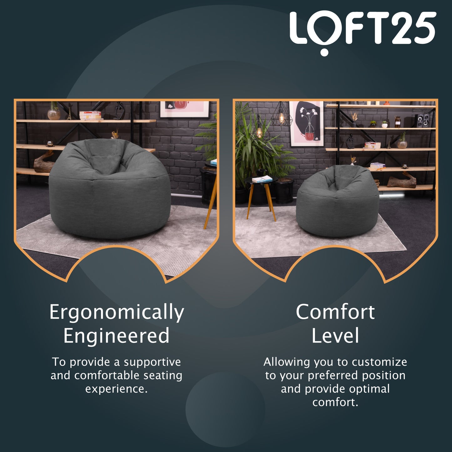 Loft 25 Round Bean Bag Chair Adult Gaming