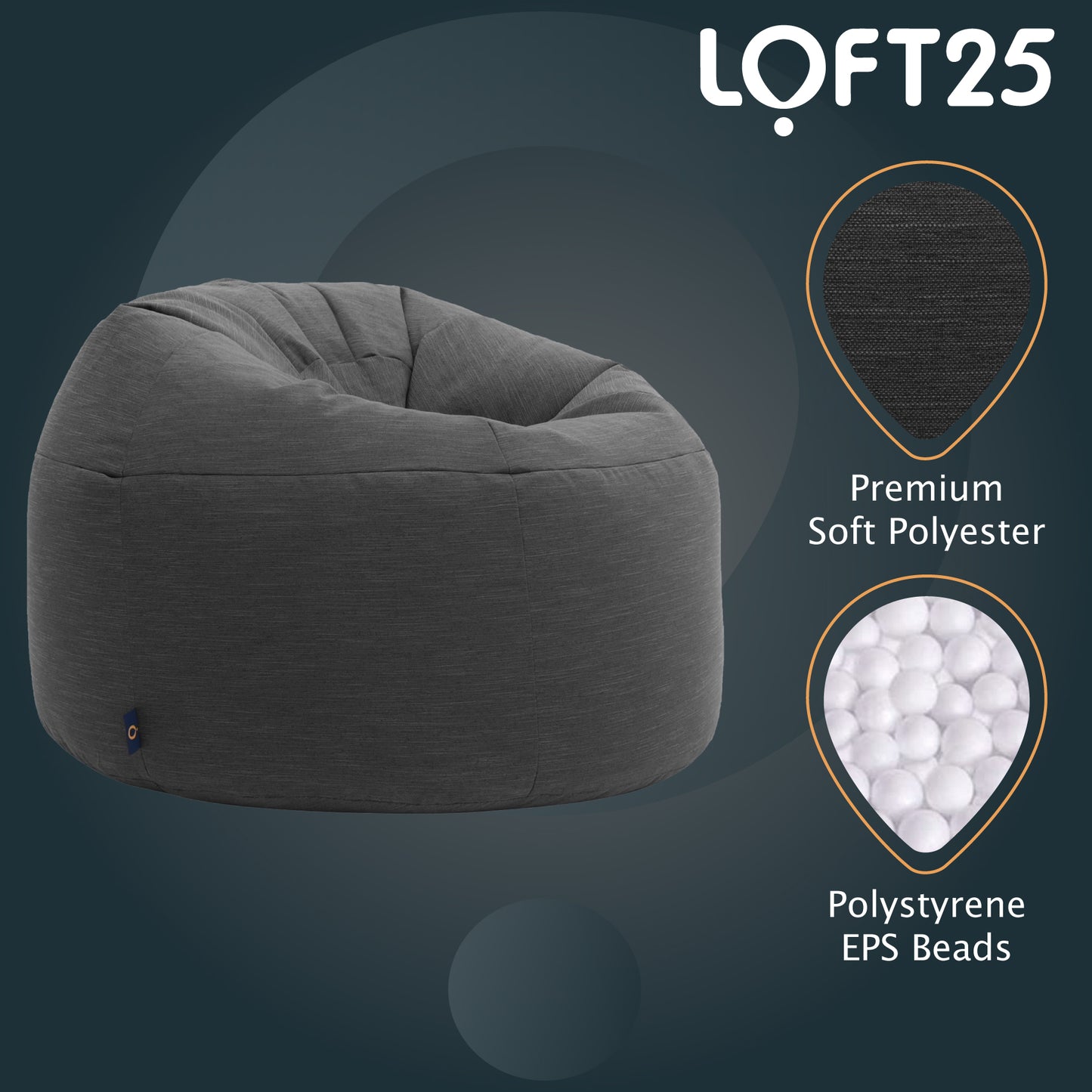 Loft 25 Round Bean Bag Chair Adult Gaming