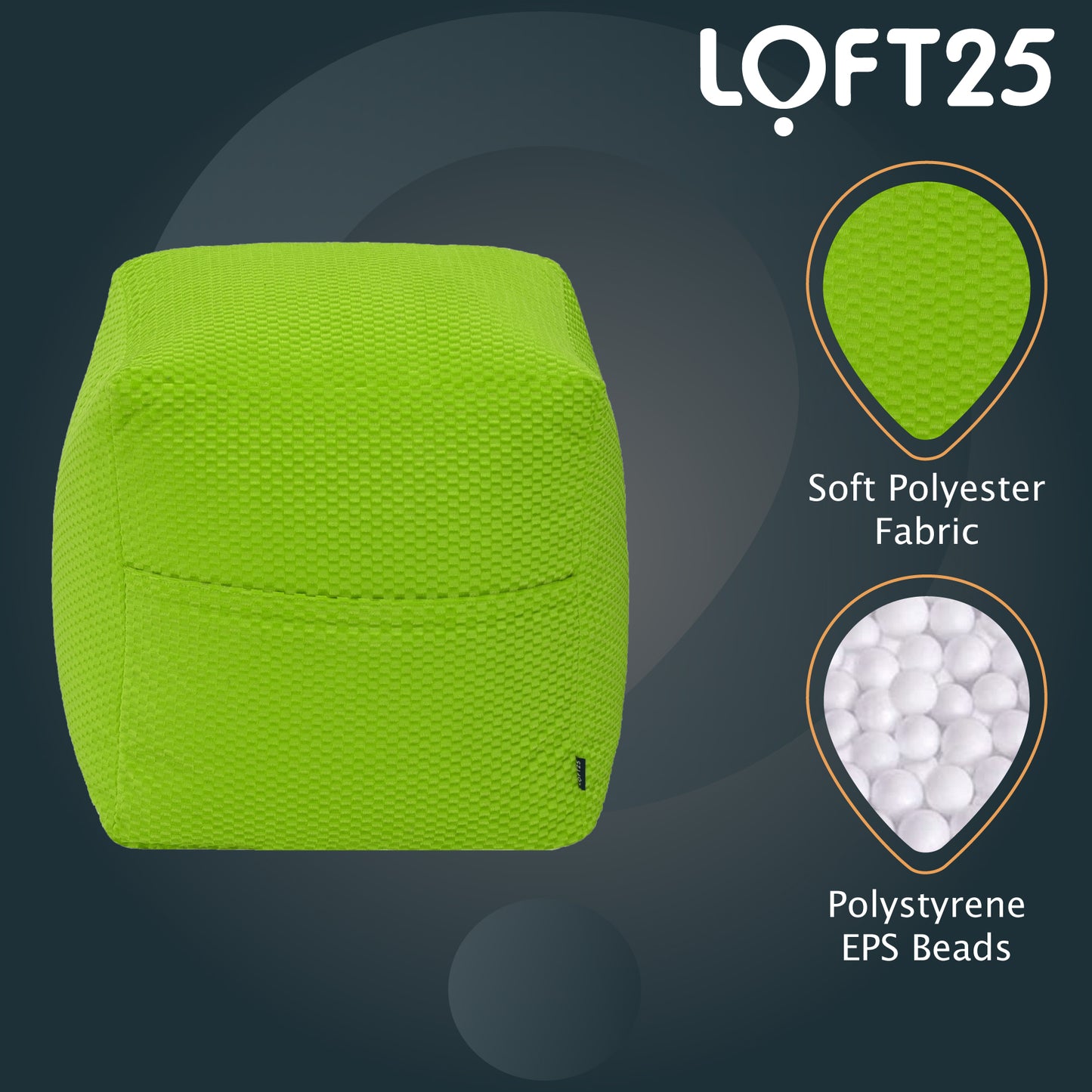 Loft 25 Premium Bean Bag Cube Footstool