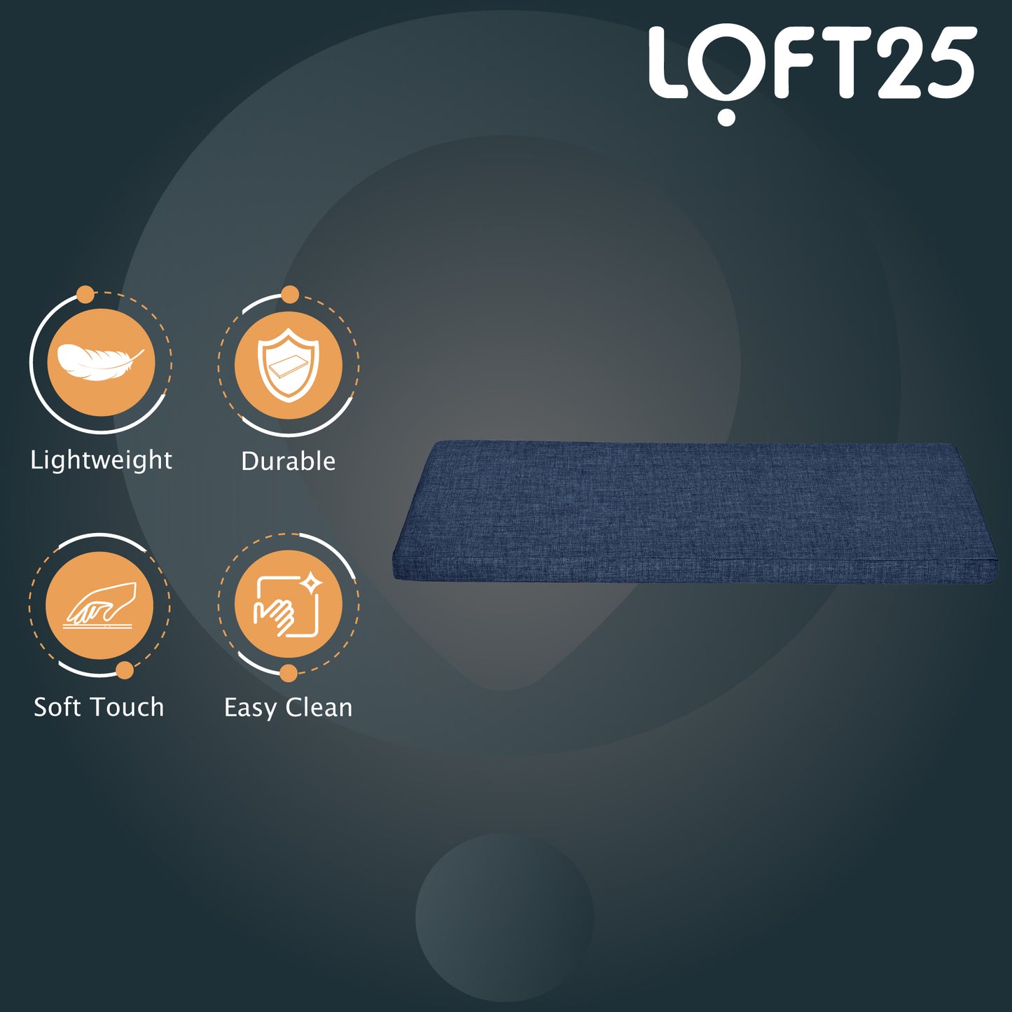 Loft 25 Premium Linen Fabric Bench Pads 111x39x5cm