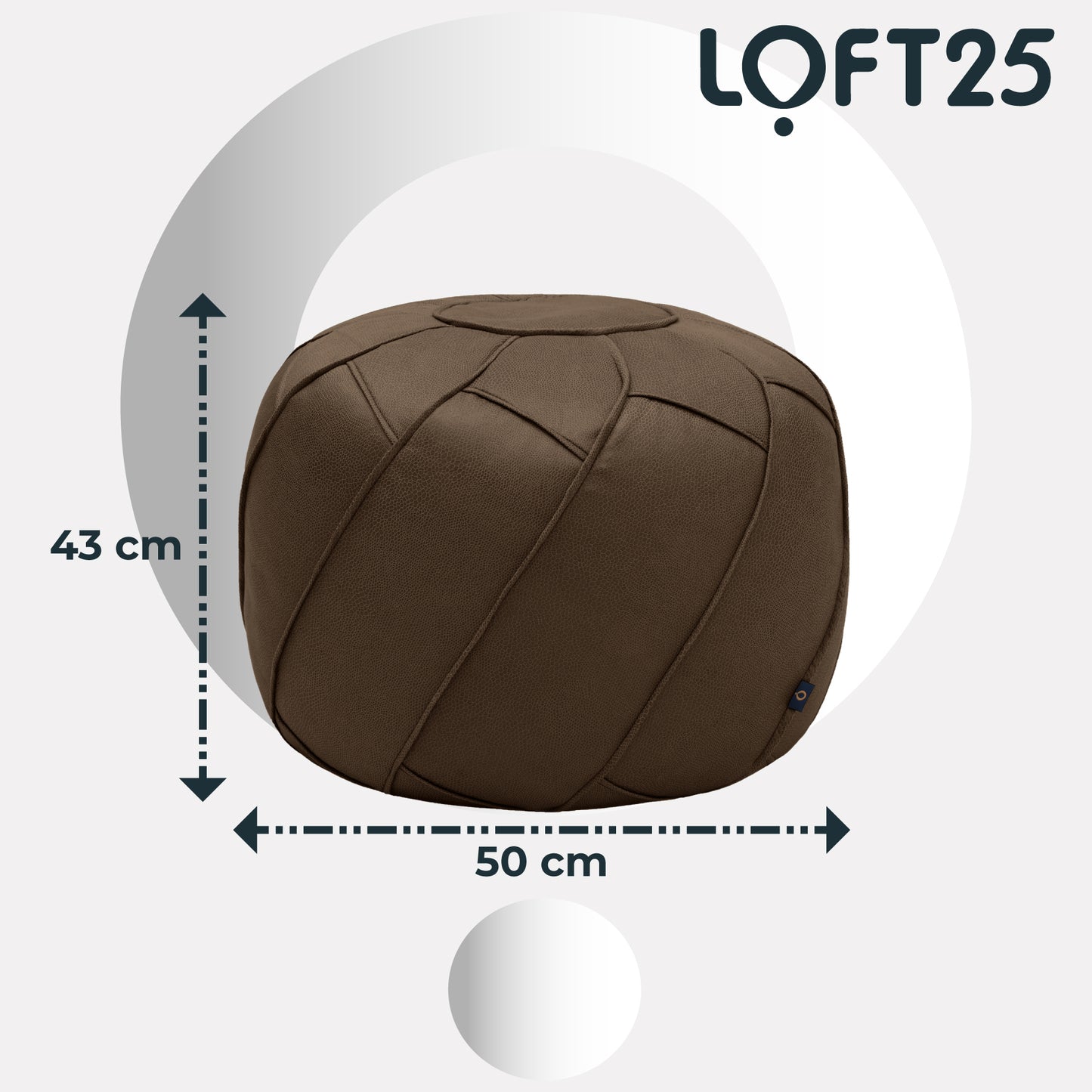 Loft 25 Round Bean Bag Footstool Indoor Living Room Portable Soft Foot Rest