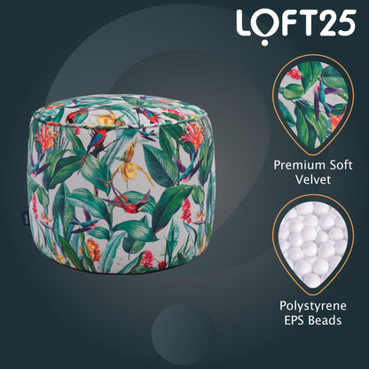 Loft 25 Printed Round Bean Bag Footstool