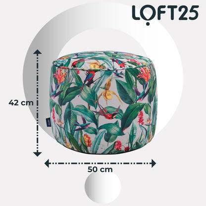 Loft 25 Printed Round Bean Bag Footstool