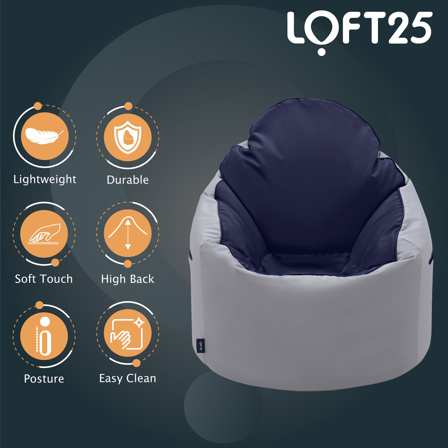 Loft 25 Adult Indoor Outdoor Bean Bag Chair