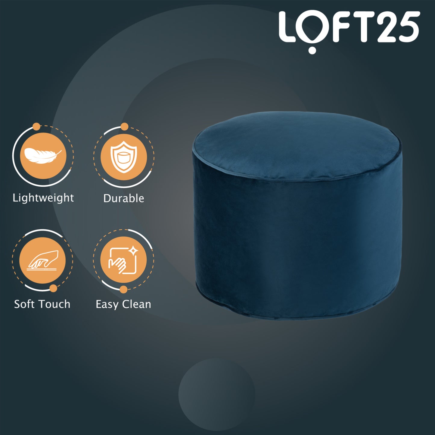 Loft 25 Relaxing Footstool Round Bean Bag