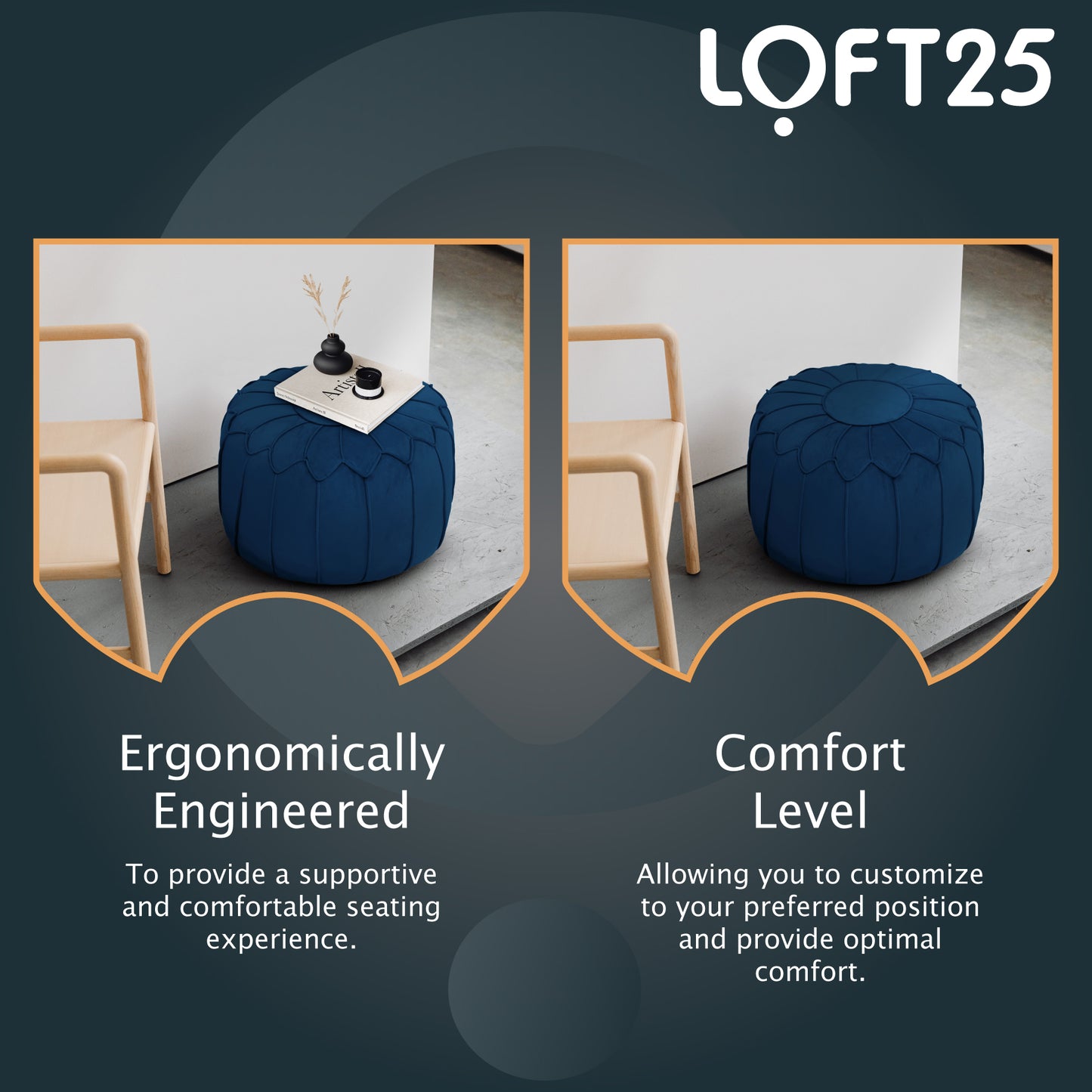 Loft 25 Moroccan Round Bean Bag Footstool