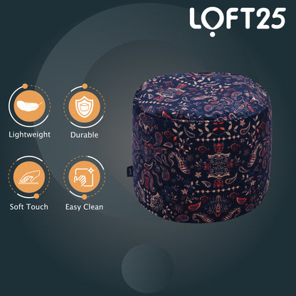 Loft 25 Printed Round Bean Bag Footstool