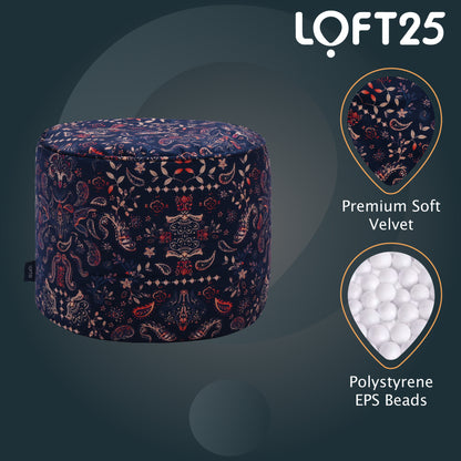 Loft 25 Printed Round Bean Bag Footstool