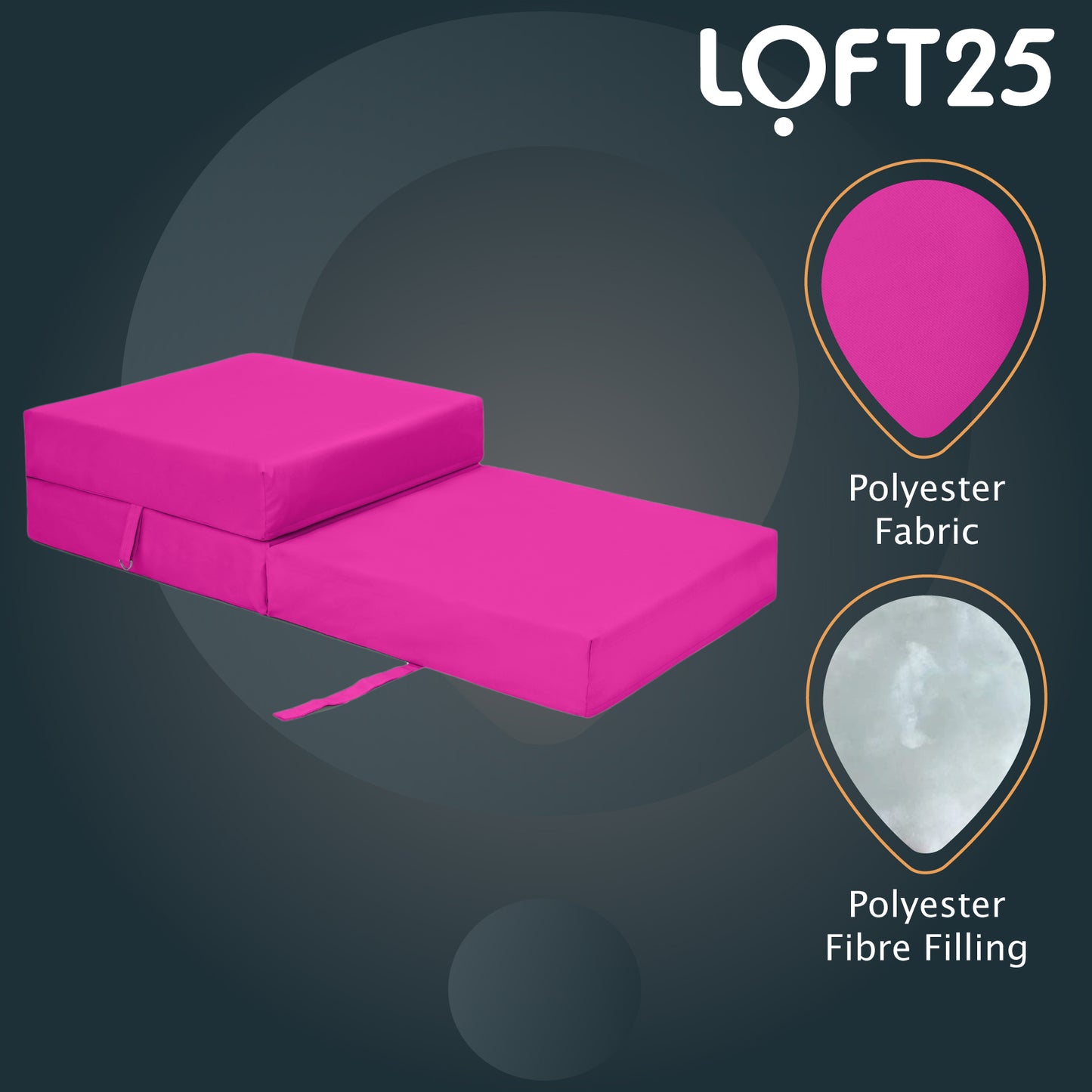 Loft 25 Water Resistant Fold-Out Z Bed Cube Mattress