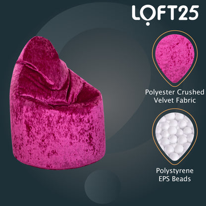 Loft 25 Crushed Velvet Bean Bag Chair