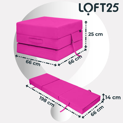 Loft 25 Water Resistant Fold-Out Z Bed Cube Mattress