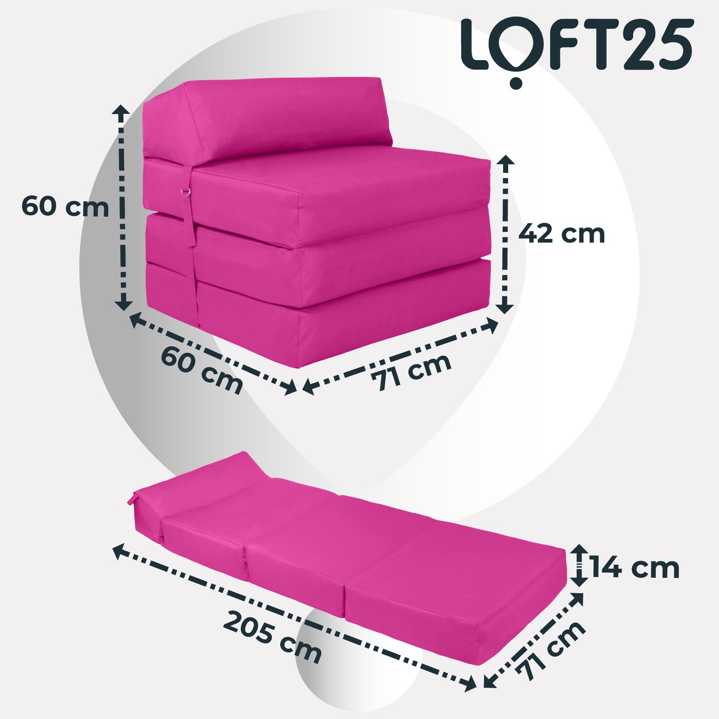 Loft 25 Water Resistant Adult Fold-Out Mattress Chair Bed