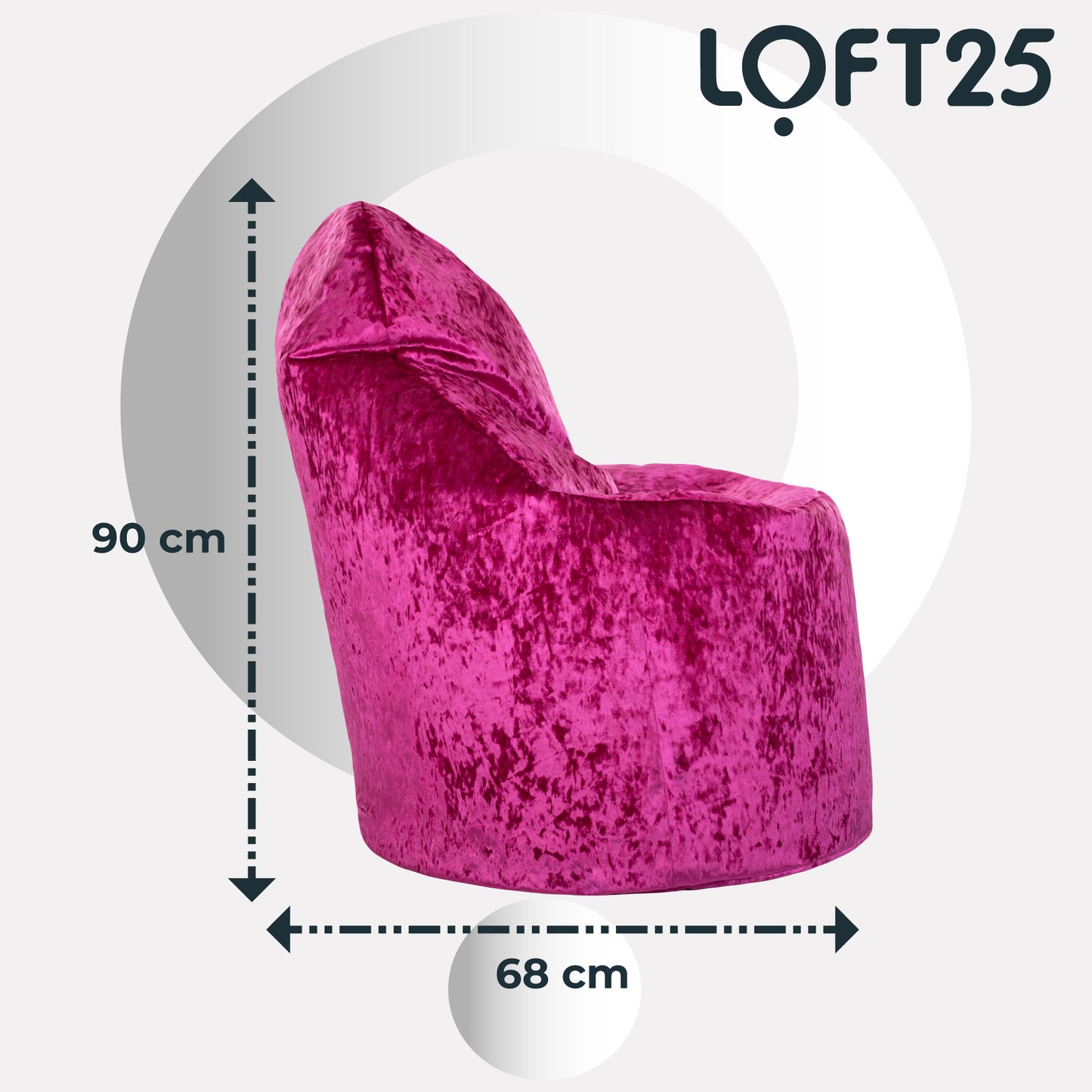 Loft 25 Crushed Velvet Bean Bag Chair