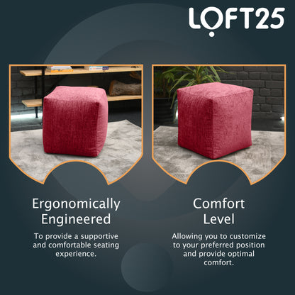 Loft 25 Cube Ergonomic Bean Bag Footstool