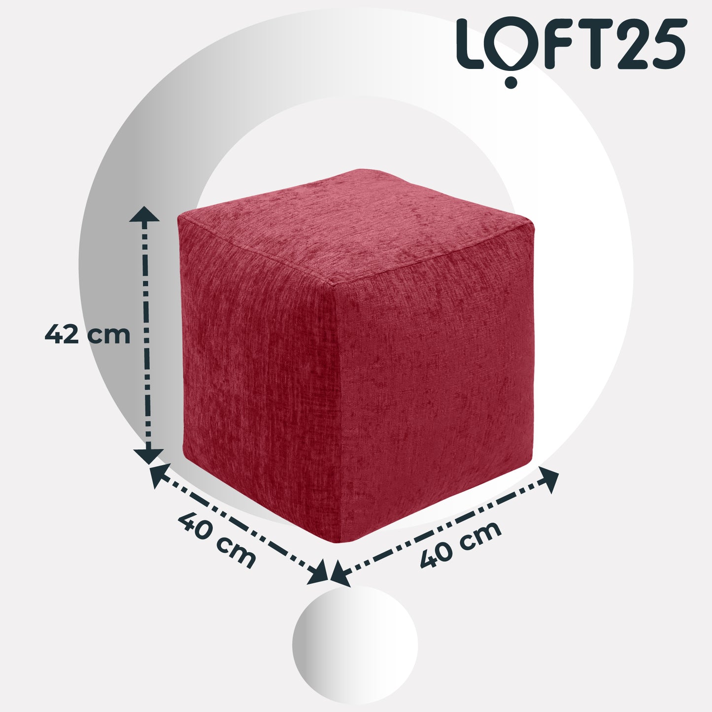 Loft 25 Cube Ergonomic Bean Bag Footstool