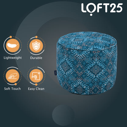 Loft 25 Printed Round Bean Bag Footstool