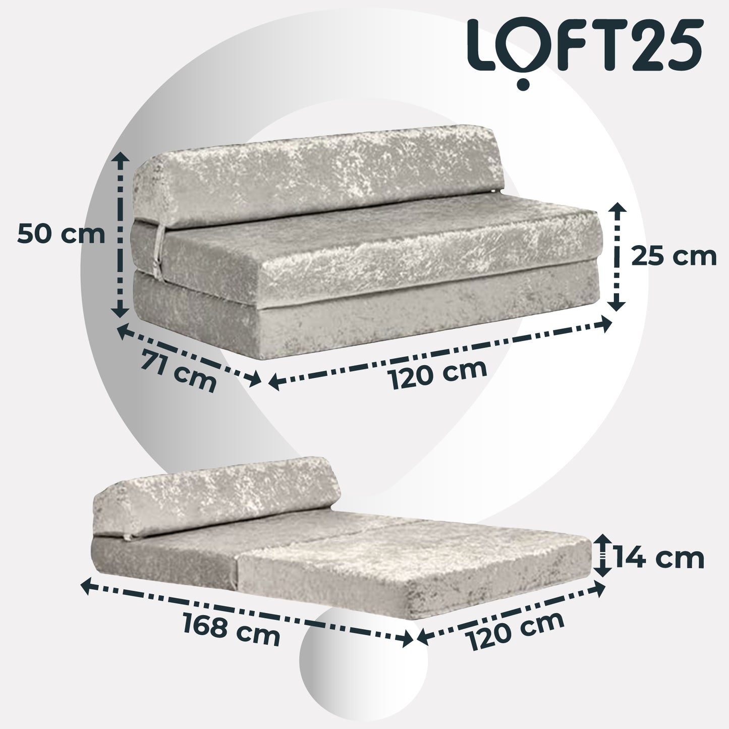 Loft25 Foldable Bed Living Room Z Bed Mattress