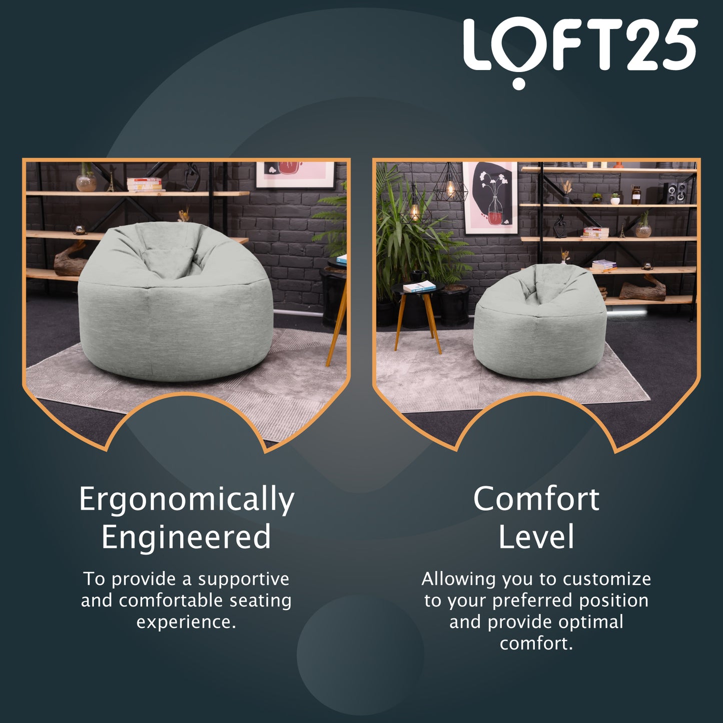 Loft 25 Round Bean Bag Chair Adult Gaming