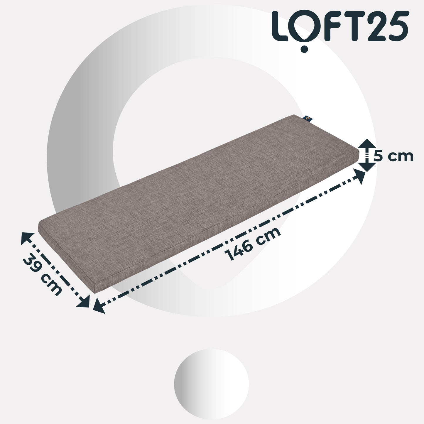 Loft 25 Premium Linen Fabric Bench Pads 146x39x5cm