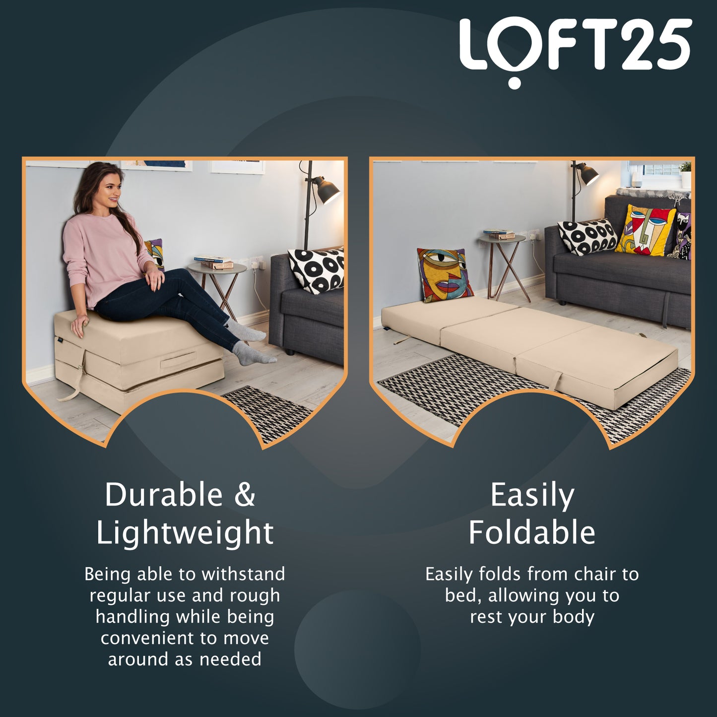 Loft 25 Water Resistant Fold-Out Z Bed Cube Mattress