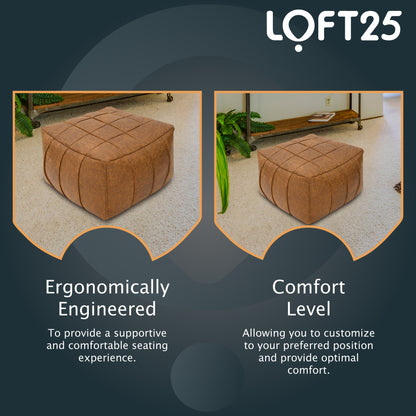 Loft 25 Square Bean Bag Foot Stool Pouffe