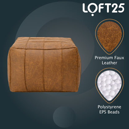 Loft 25 Square Bean Bag Foot Stool Pouffe