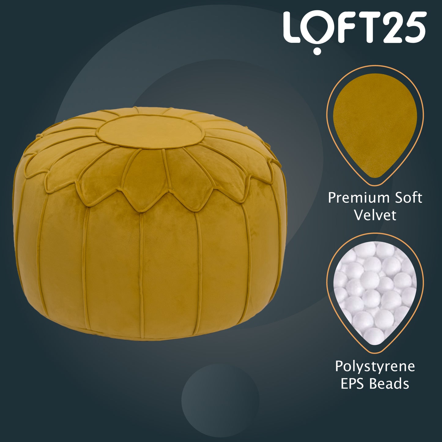 Loft 25 Moroccan Round Bean Bag Footstool