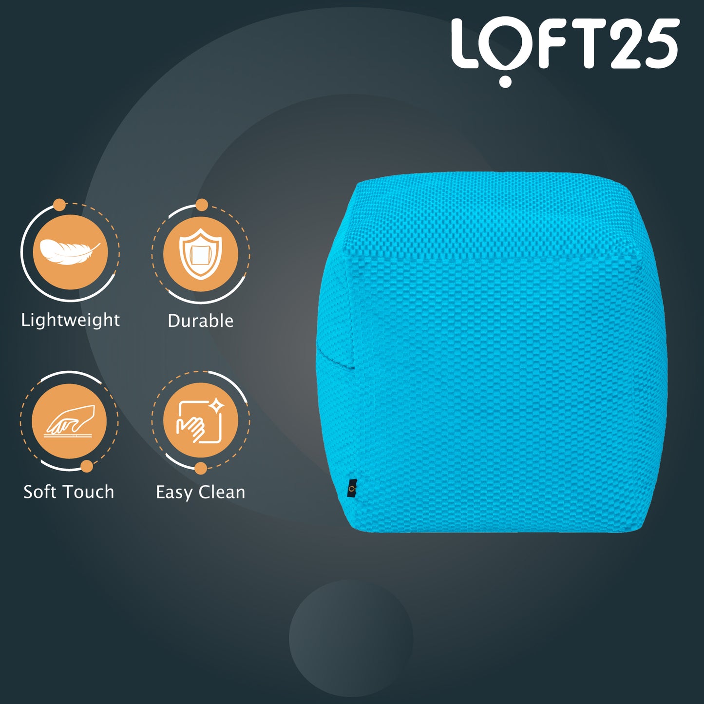 Loft 25 Premium Bean Bag Cube Footstool