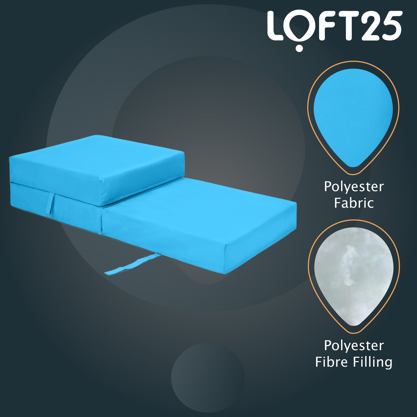 Loft 25 Water Resistant Fold-Out Z Bed Cube Mattress